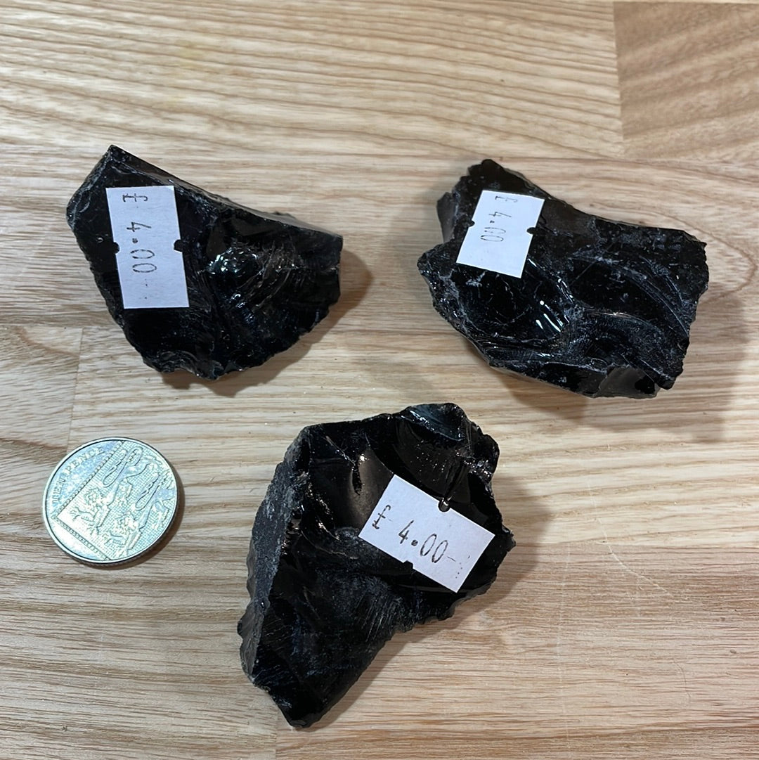 Black Obsidian Raw pieces