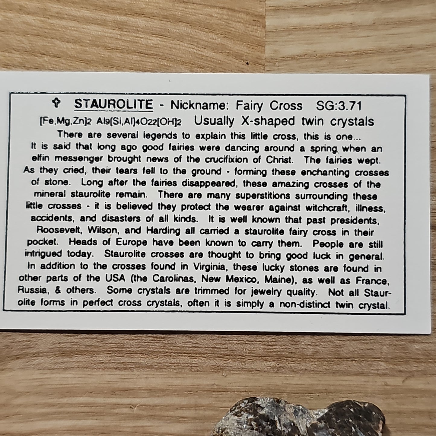 Staurolite - AKA Fairy Cross Crystal