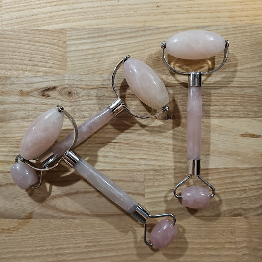 Rose Quartz Rollers (Stainless Steel)