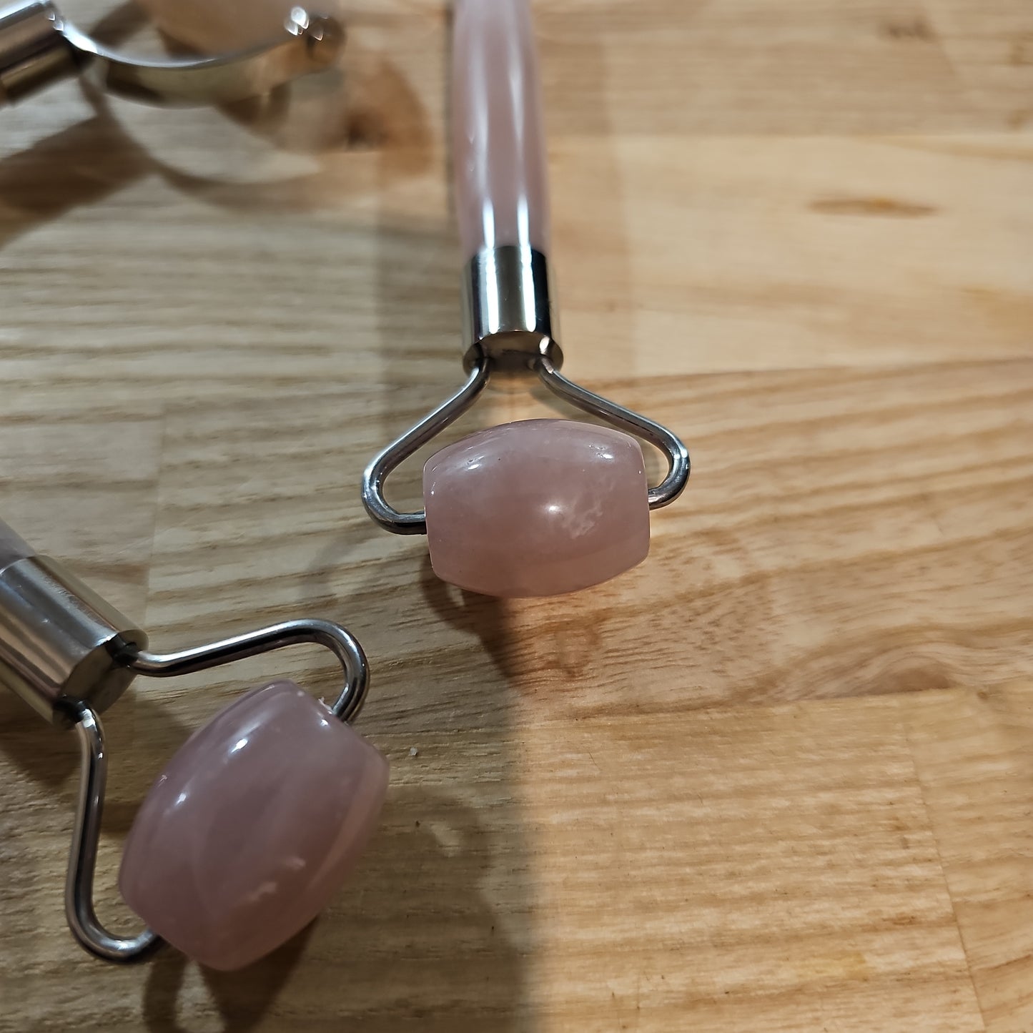 Rose Quartz Rollers (Stainless Steel)
