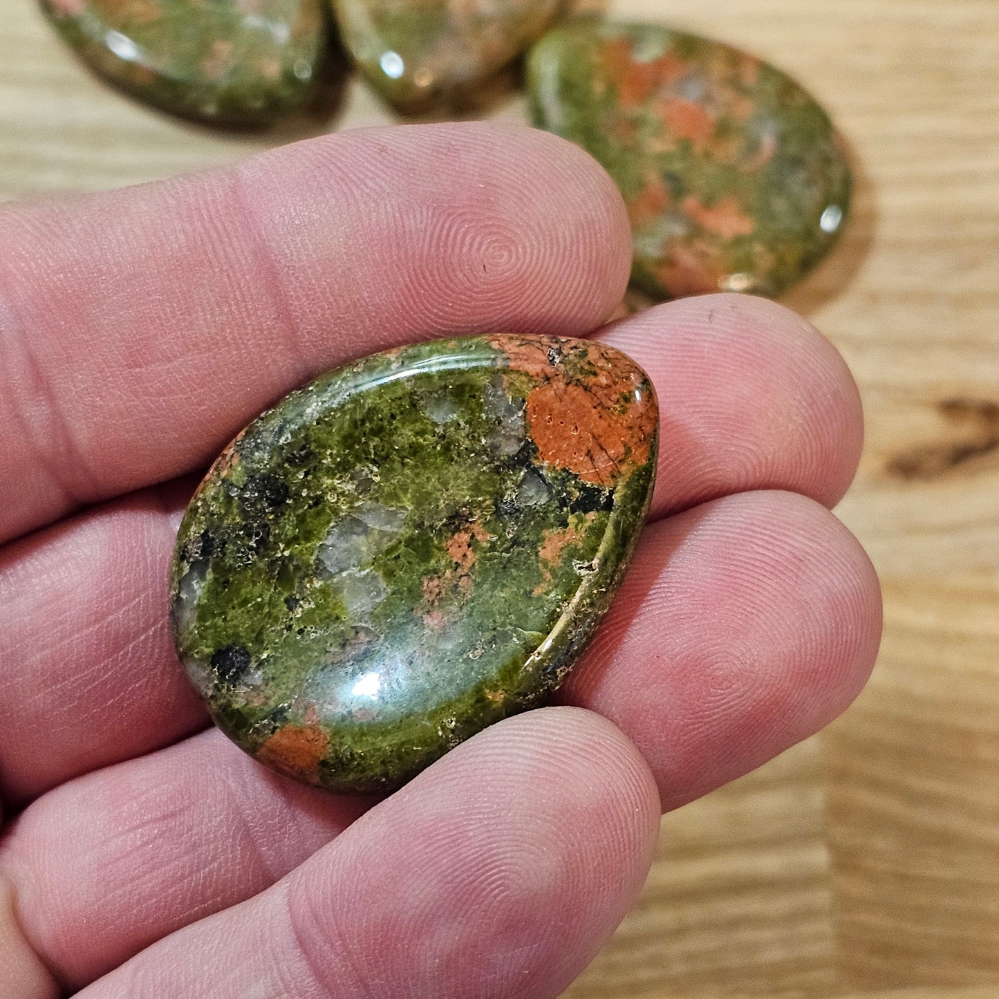 Unakite Thumb Stone