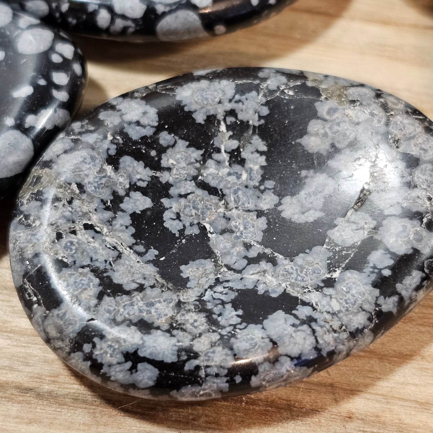 Snowflake Obsidian Thumb Stone