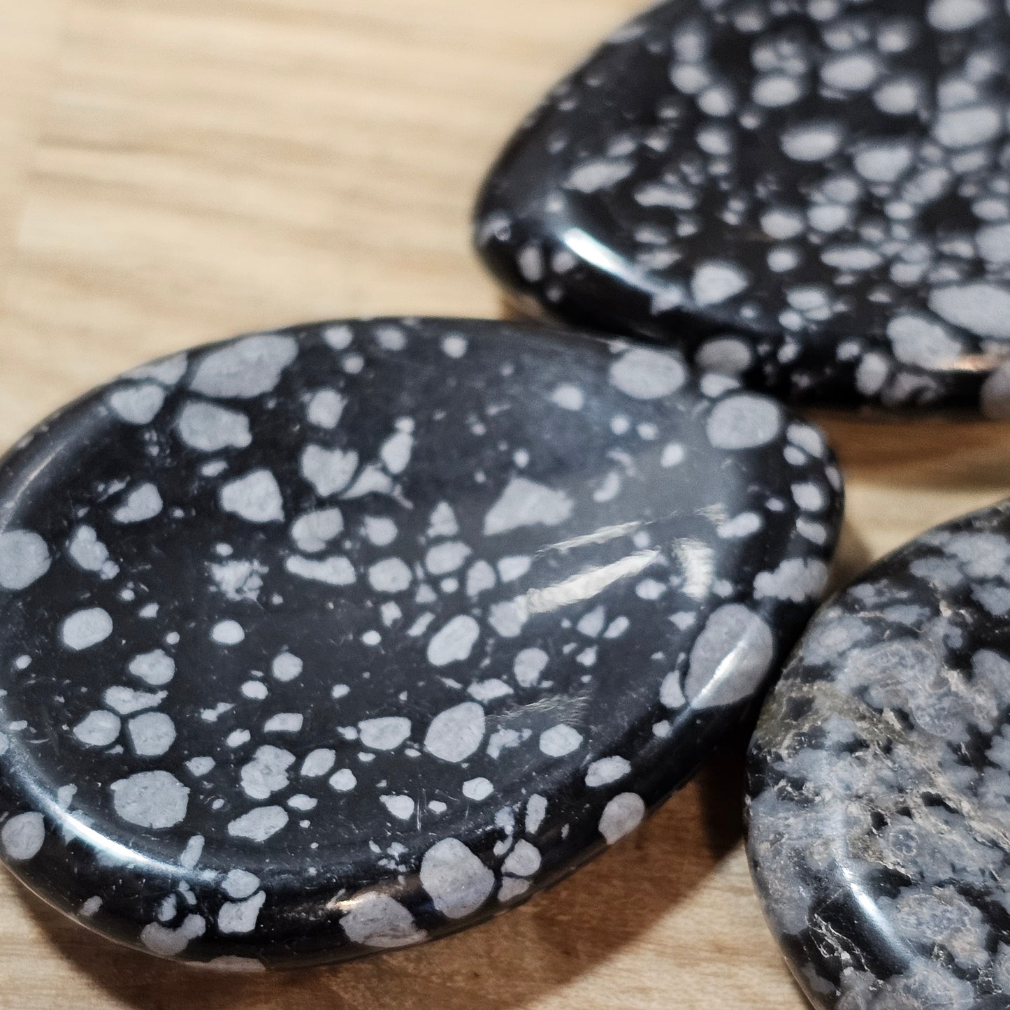 Snowflake Obsidian Thumb Stone