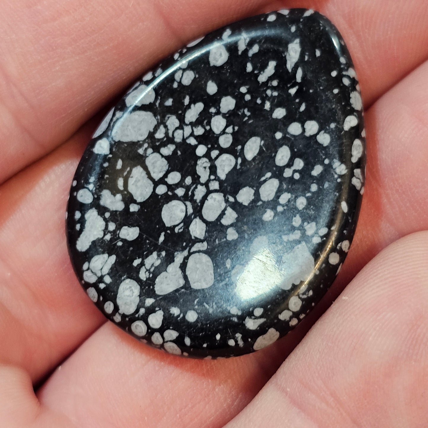 Snowflake Obsidian Thumb Stone