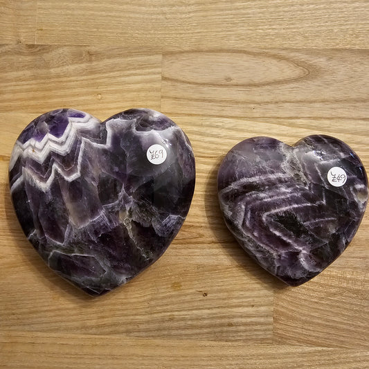 Chevron Amethyst Large Hearts