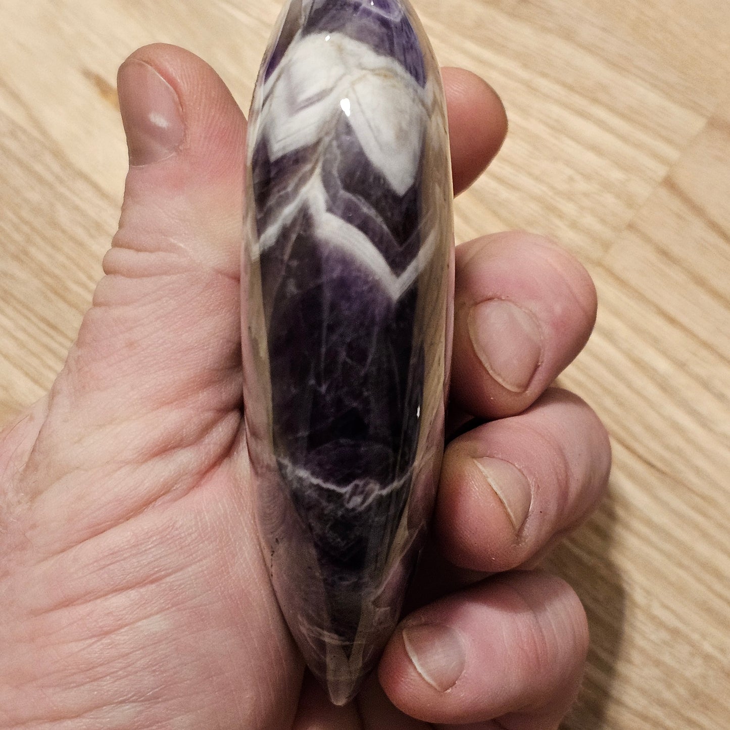 Chevron Amethyst Large Hearts