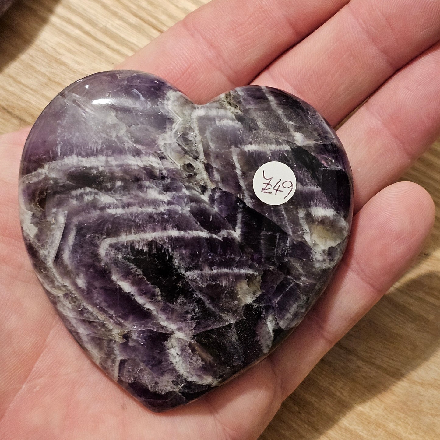 Chevron Amethyst Large Hearts