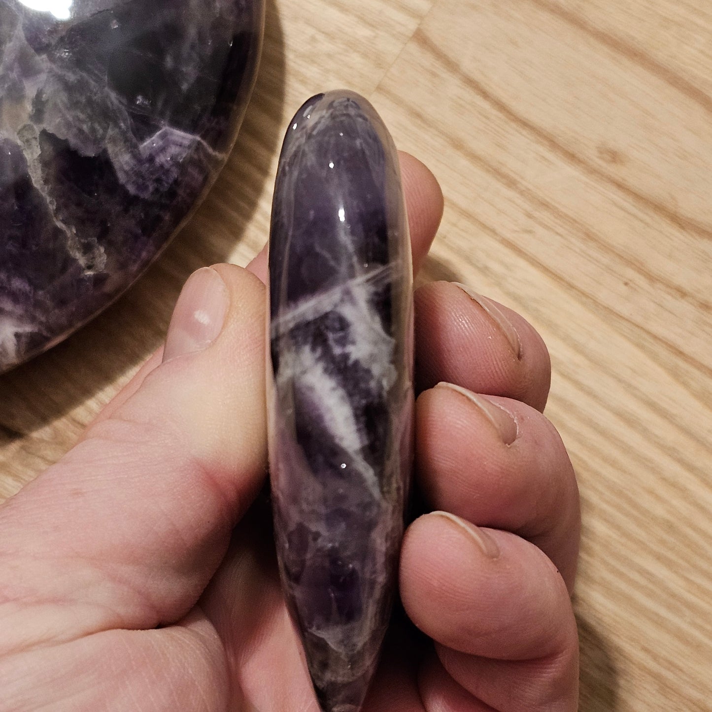 Chevron Amethyst Large Hearts