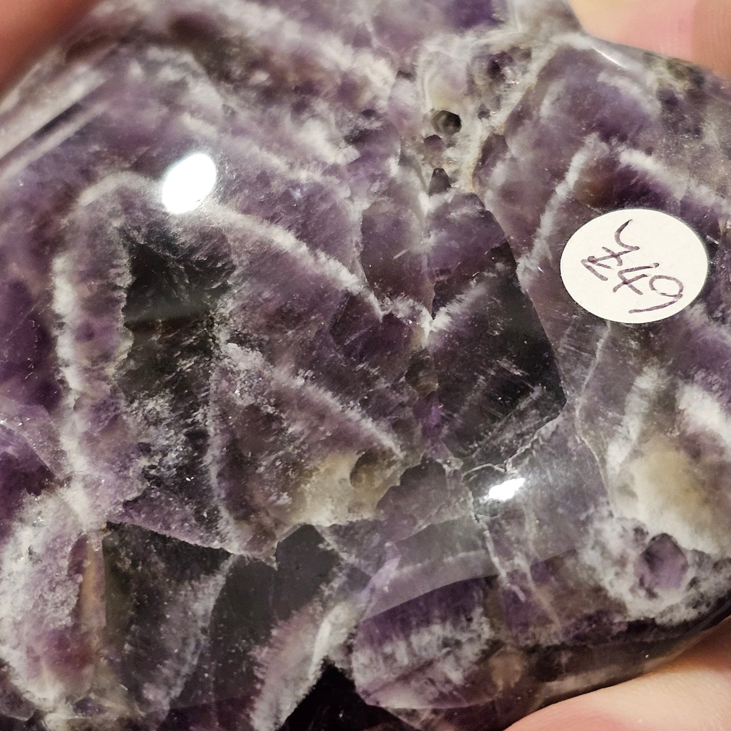 Chevron Amethyst Large Hearts