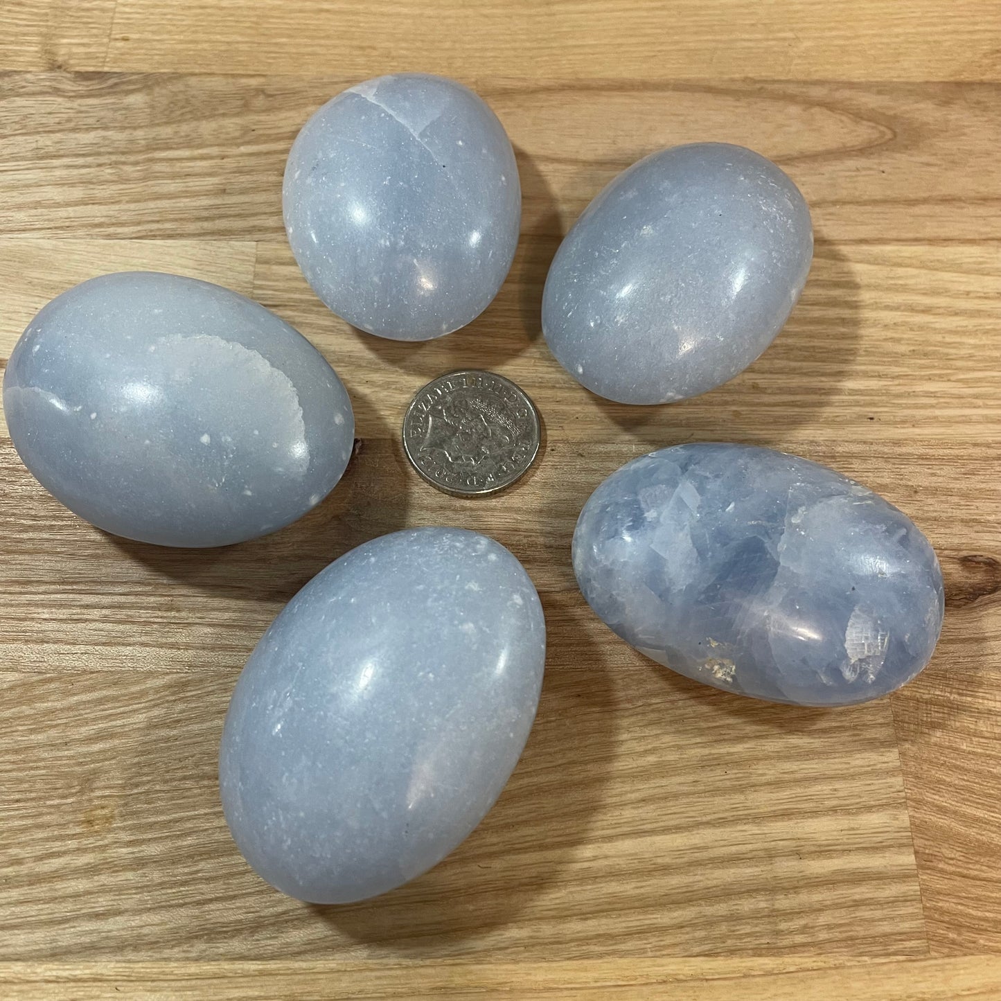 Blue Calcite Palmstones