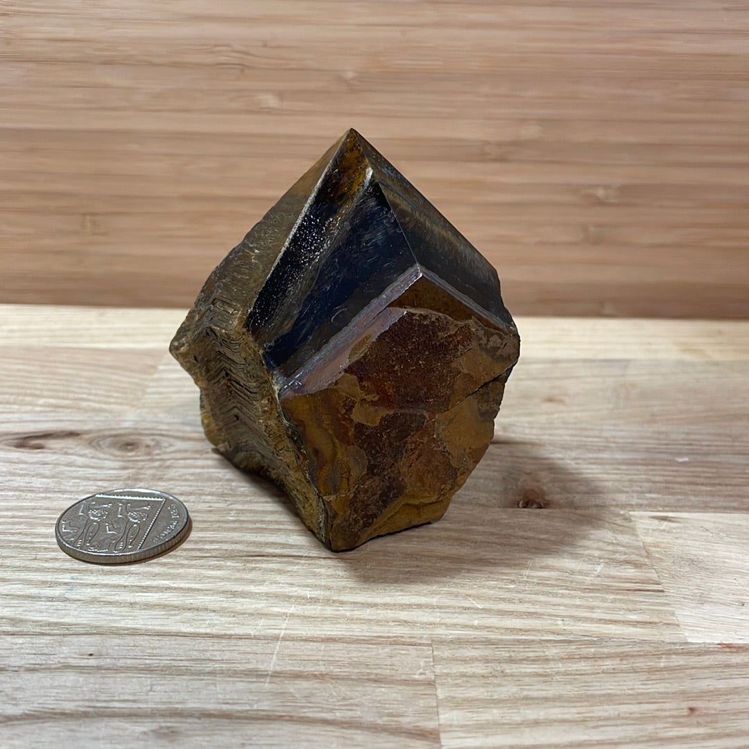 Tigers Eye Gold Raw and Polished Point