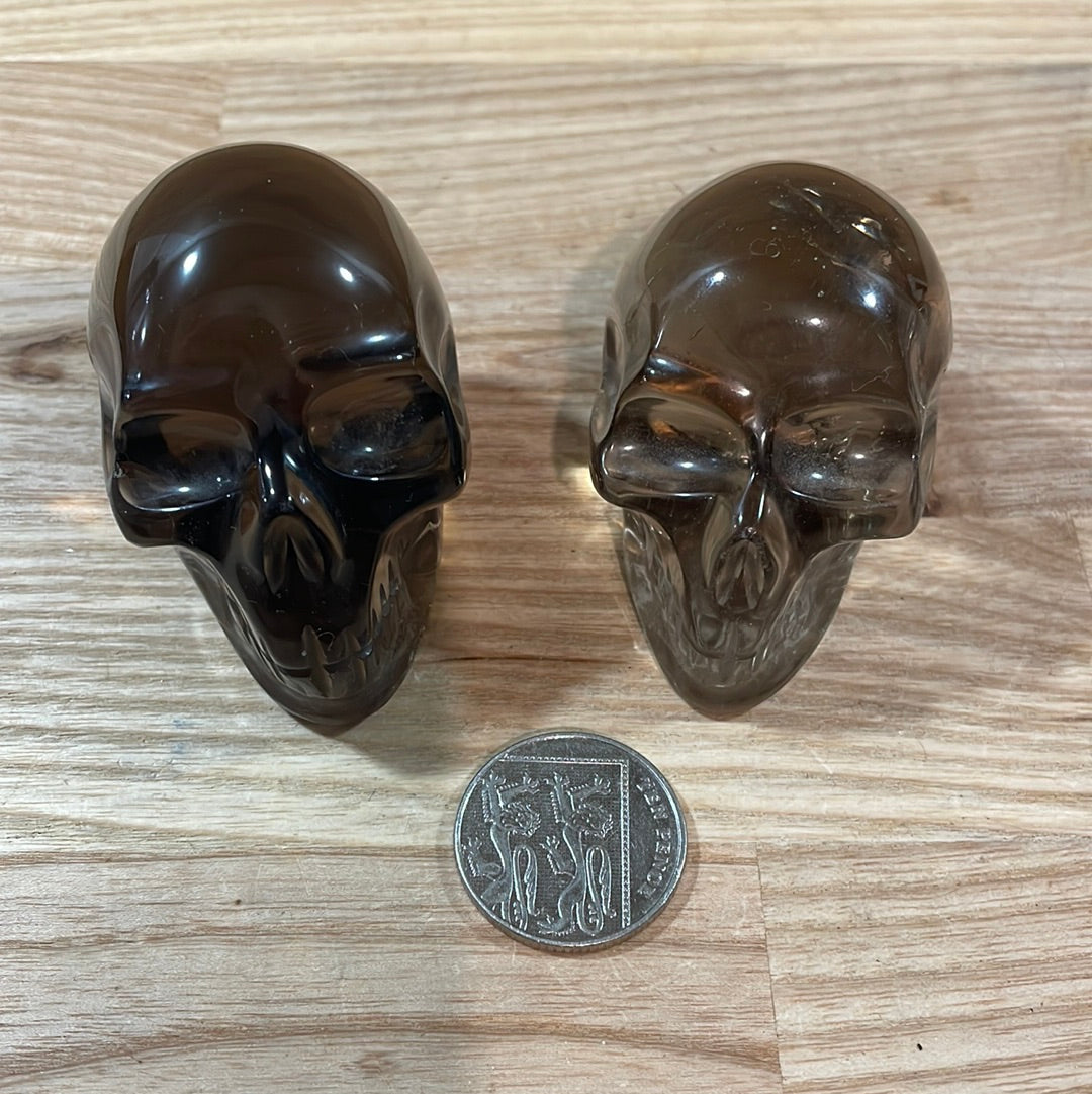 Smokey Quartz Skulls