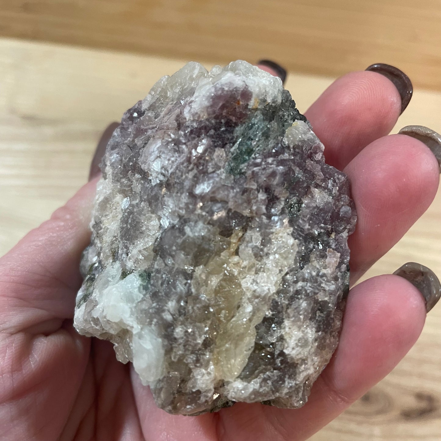 Lepidolite with Green Tourmaline Raw Pieces