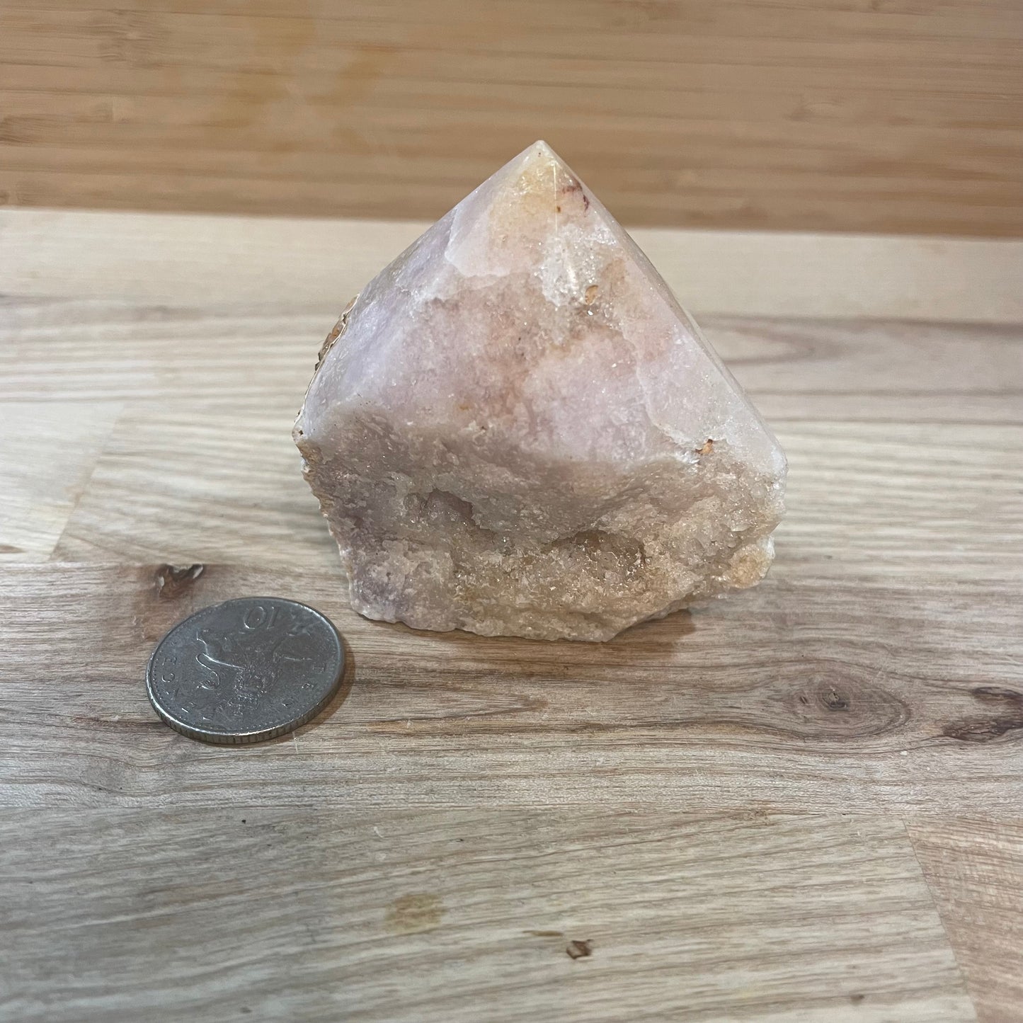 Pink Amethyst Raw and Polished Point