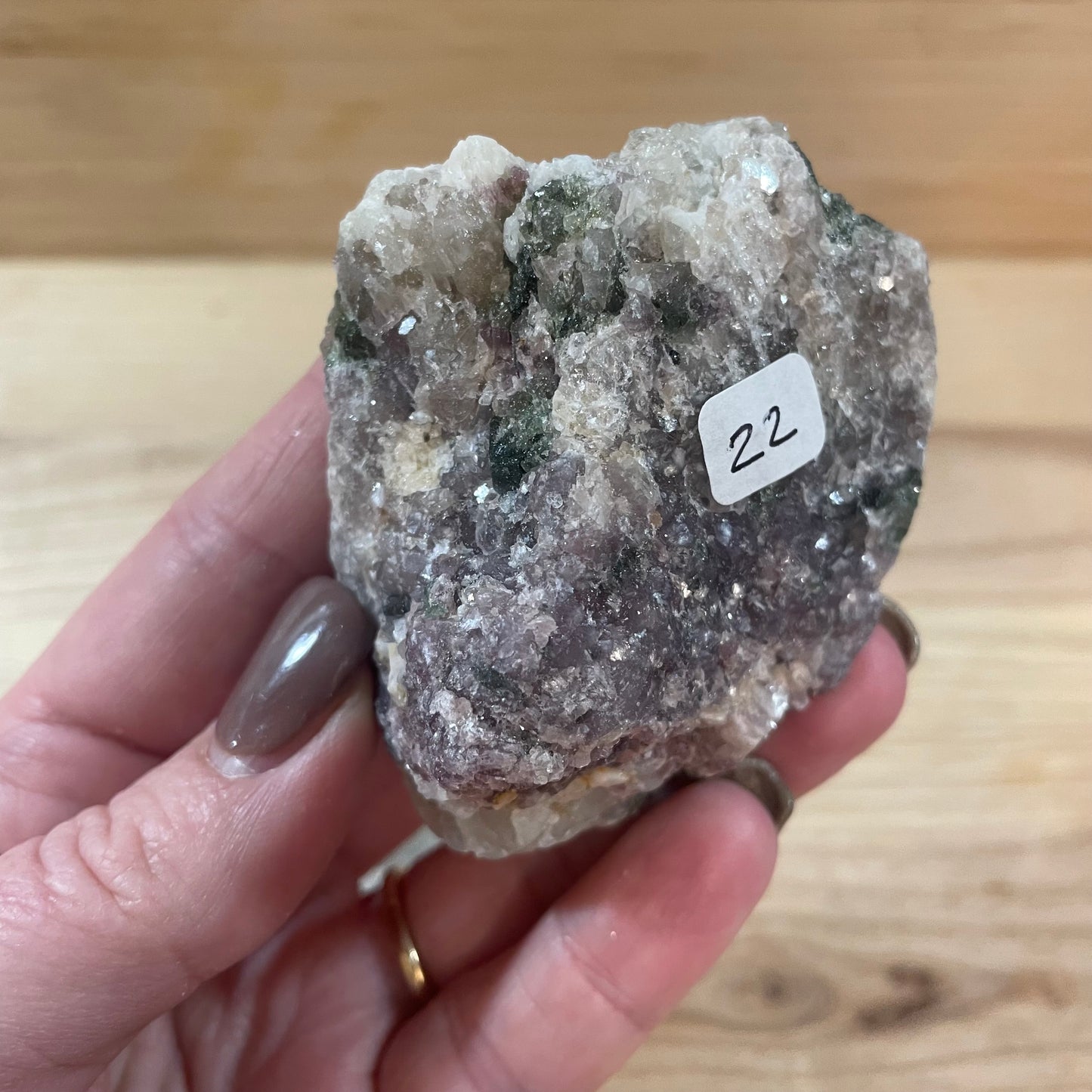 Lepidolite with Green Tourmaline Raw Pieces