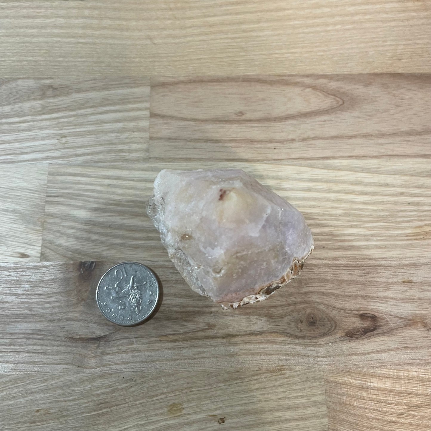 Pink Amethyst Raw and Polished Point