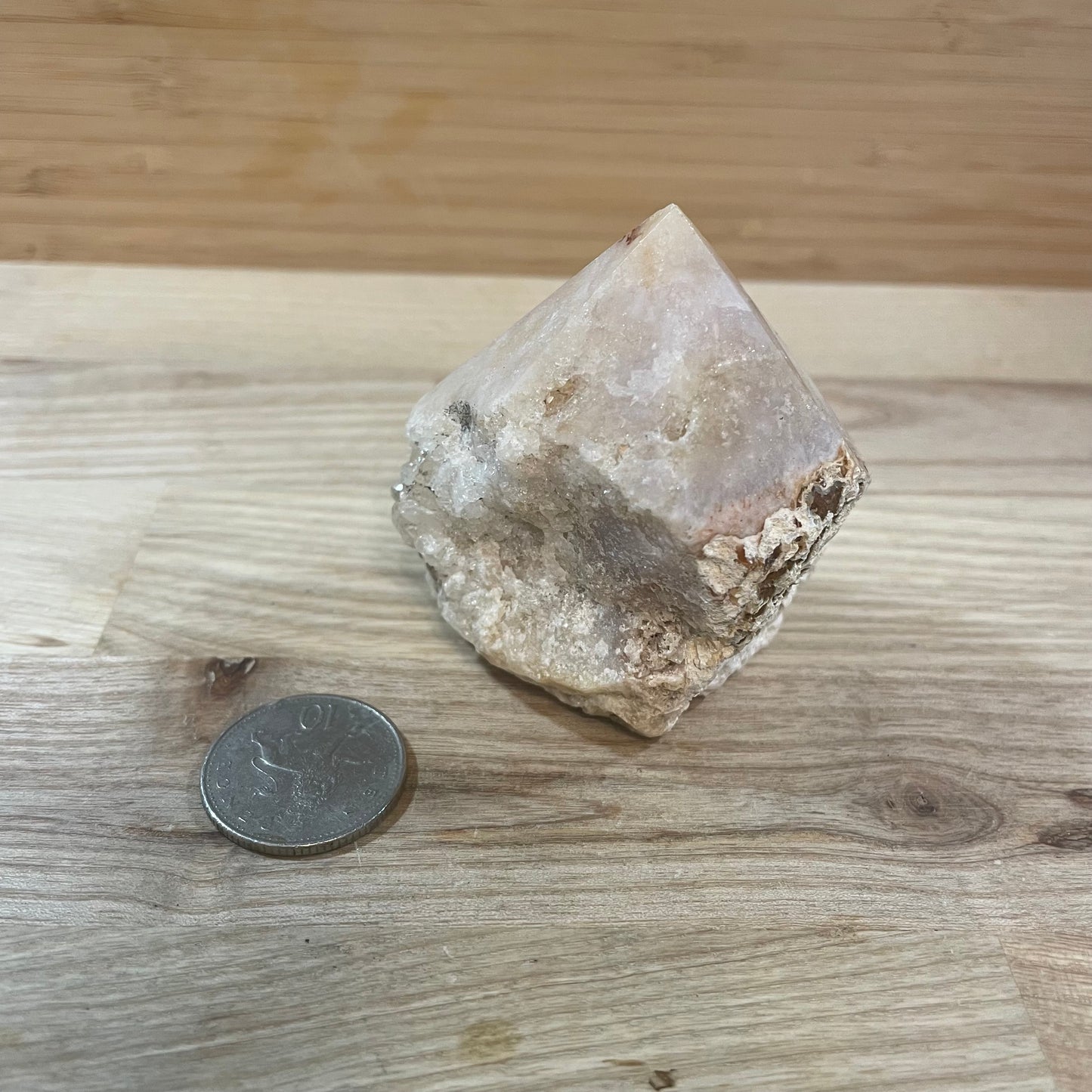 Pink Amethyst Raw and Polished Point