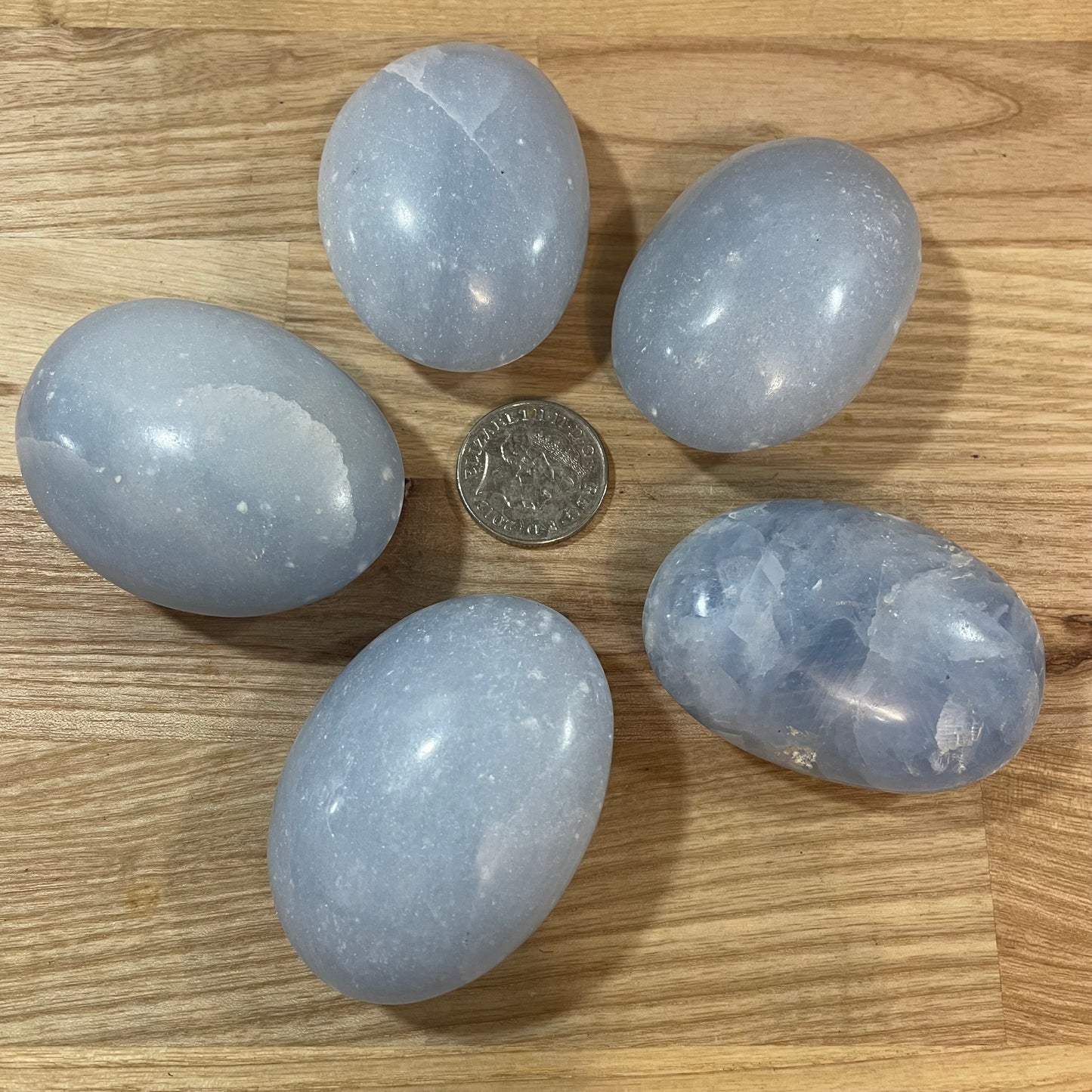 Blue Calcite Palmstones