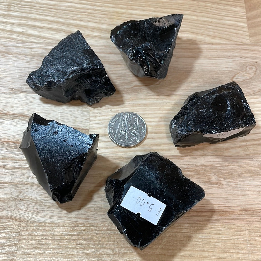 Black Obsidian Raw pieces