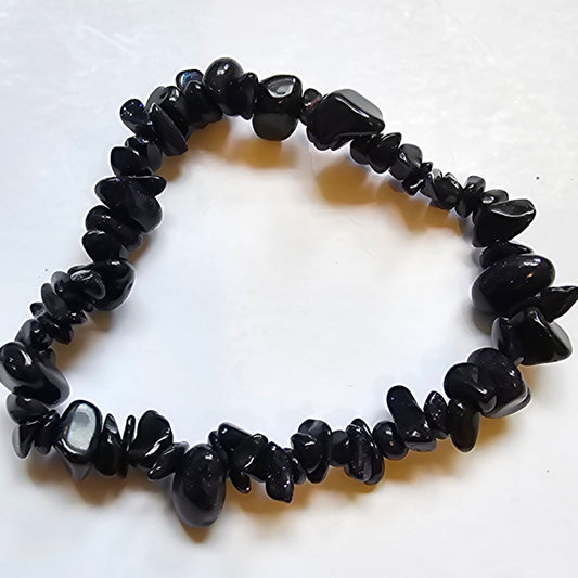 Blue Goldstone Chip Bracelet