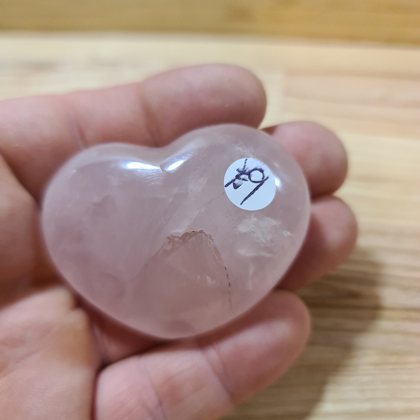 Rose Quartz Puffy Heart