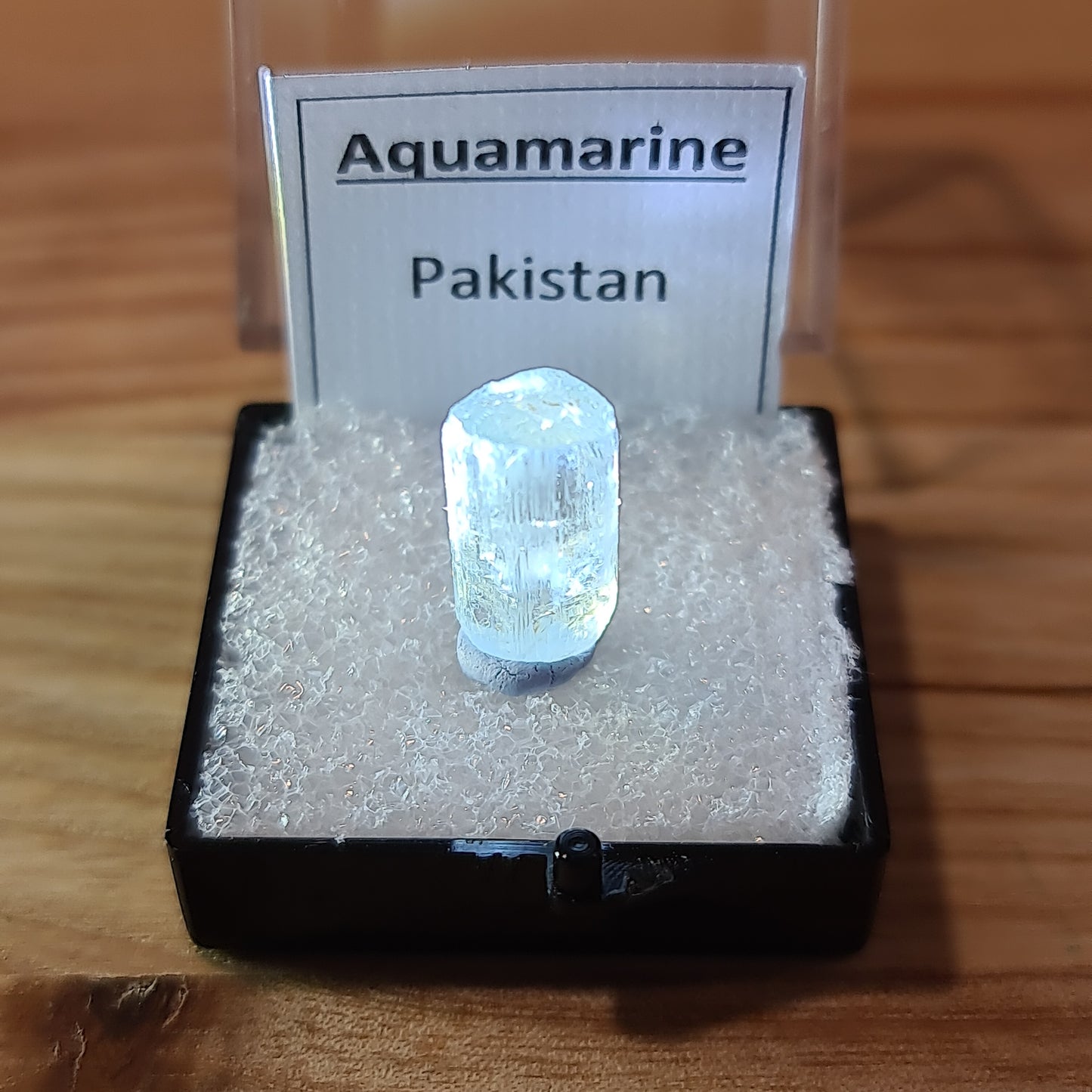 Aquamarine AA grade specimen in case