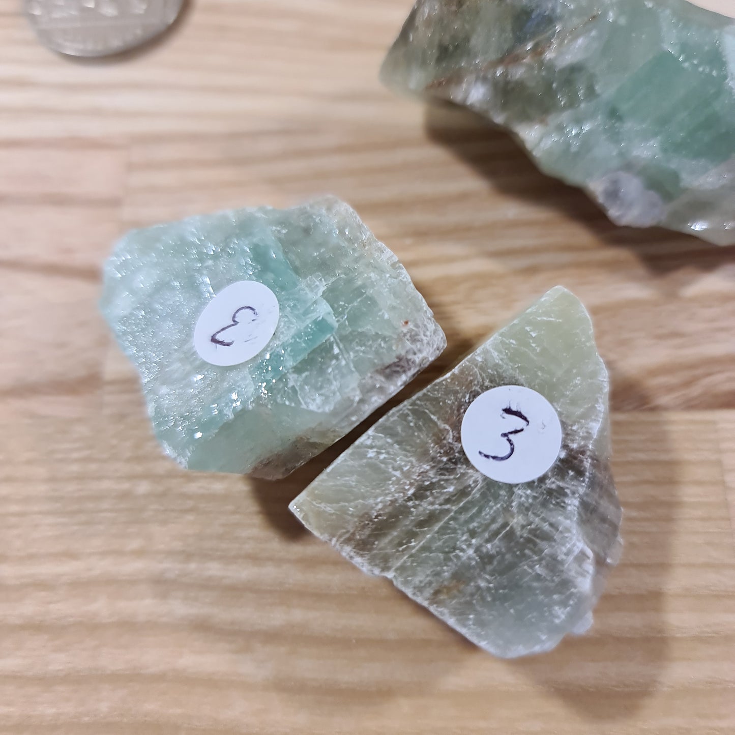 Green Calcite Pieces