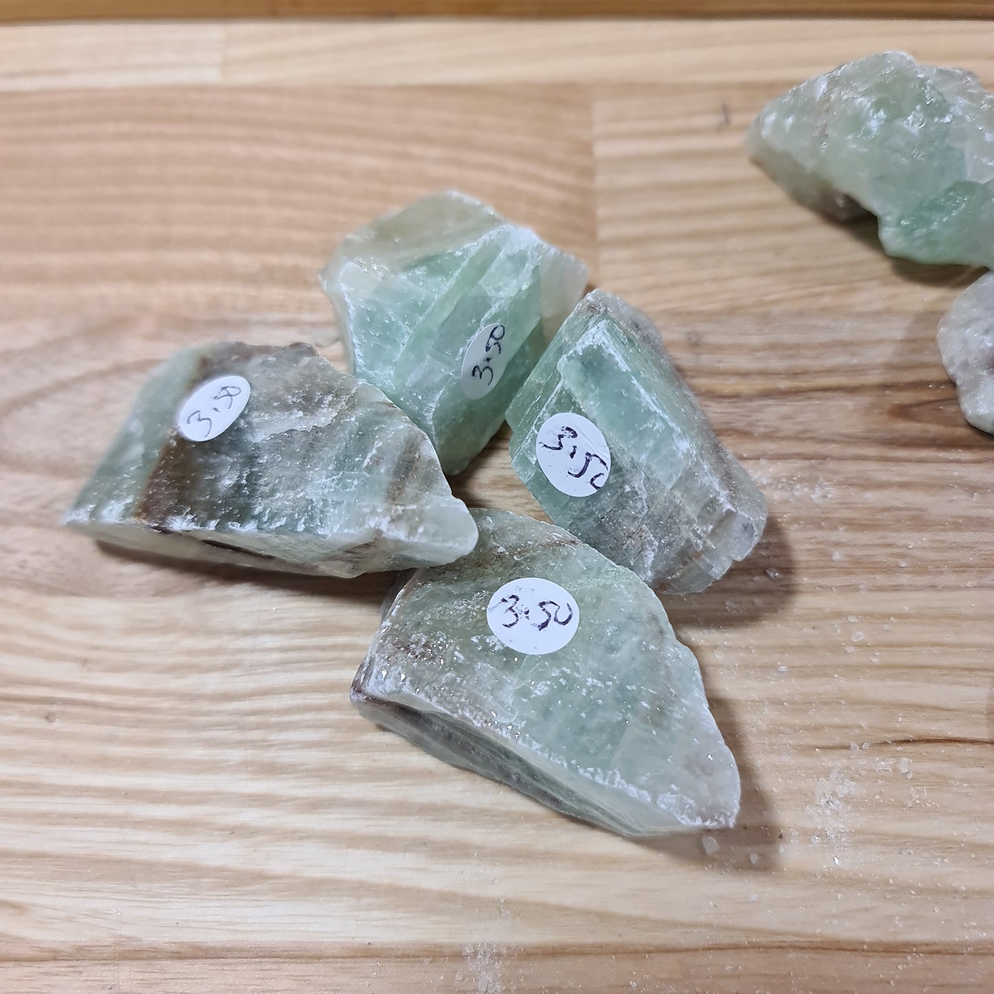 Green Calcite Pieces