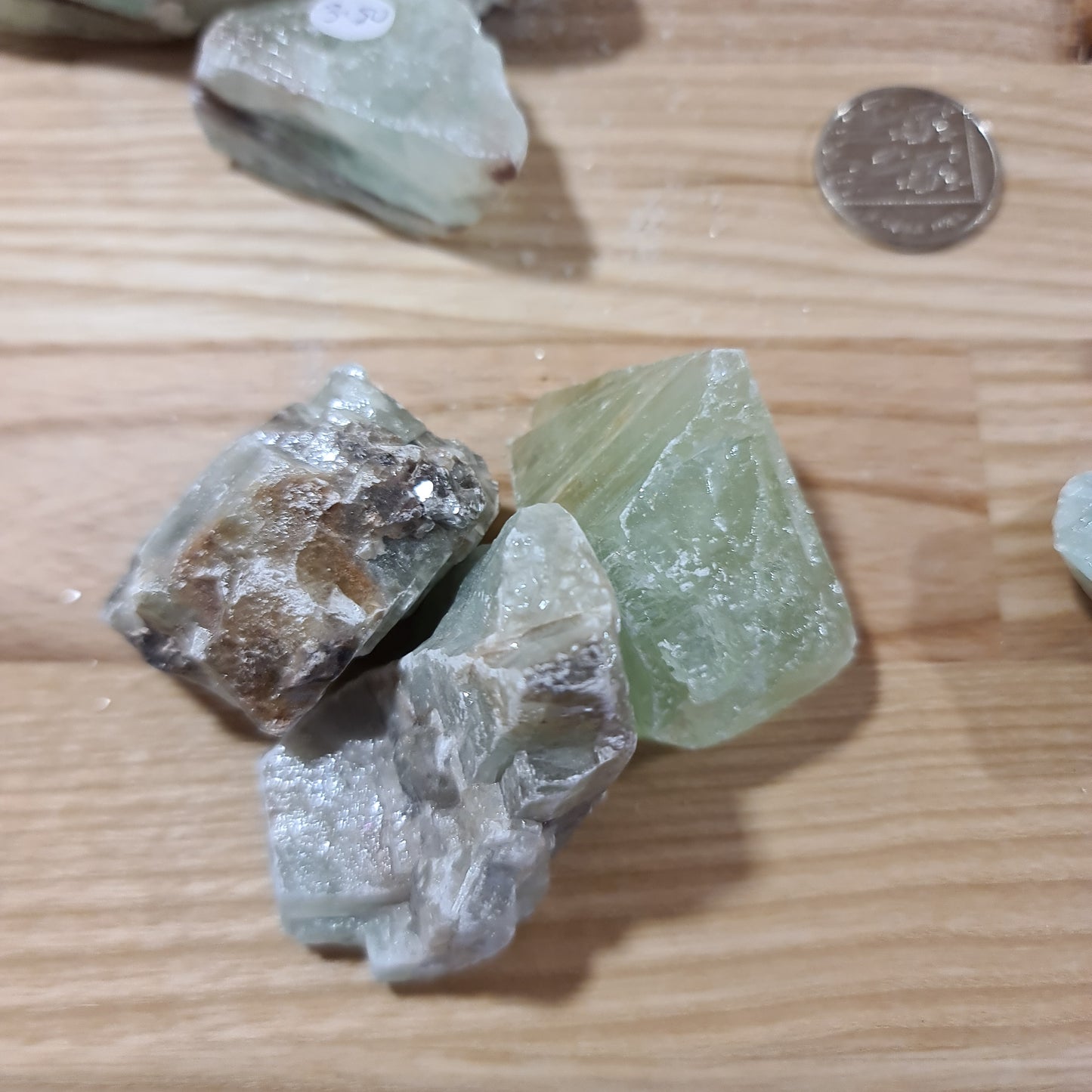 Green Calcite Pieces