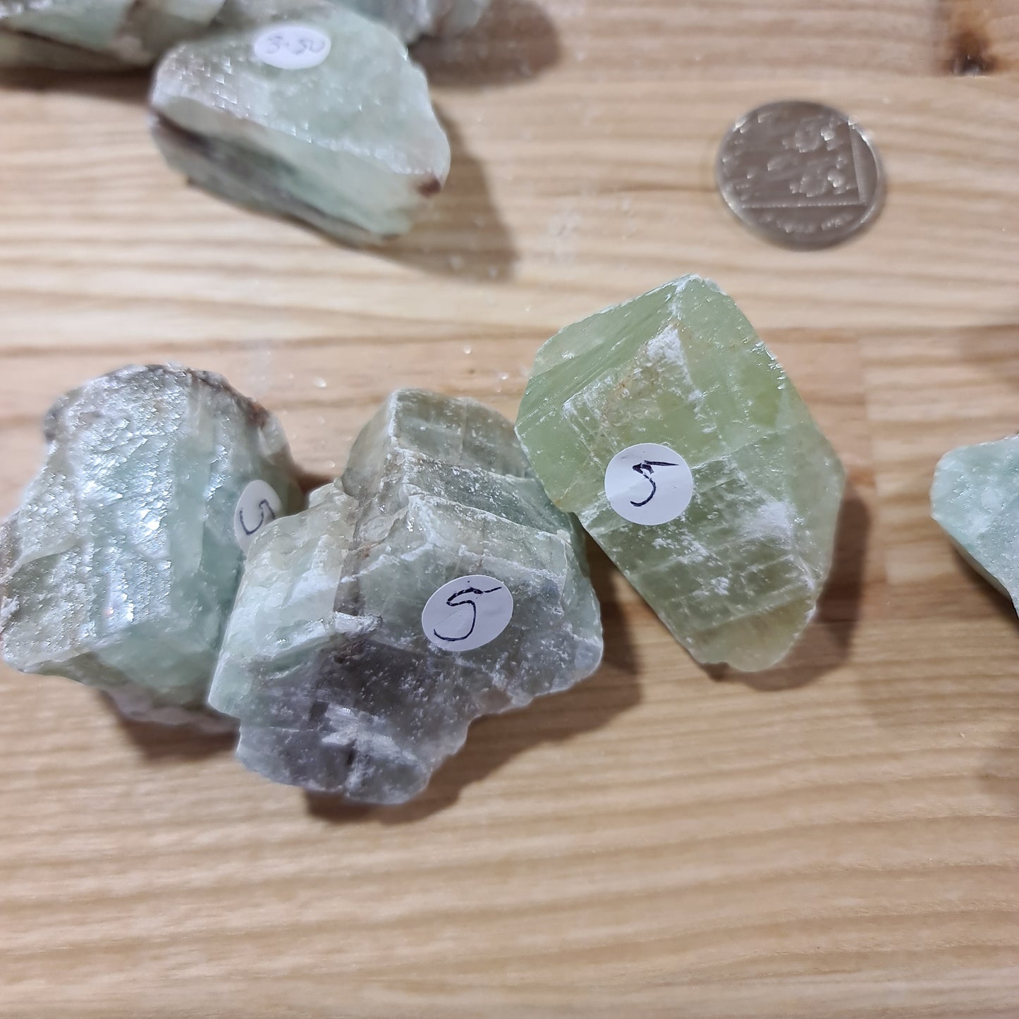 Green Calcite Pieces