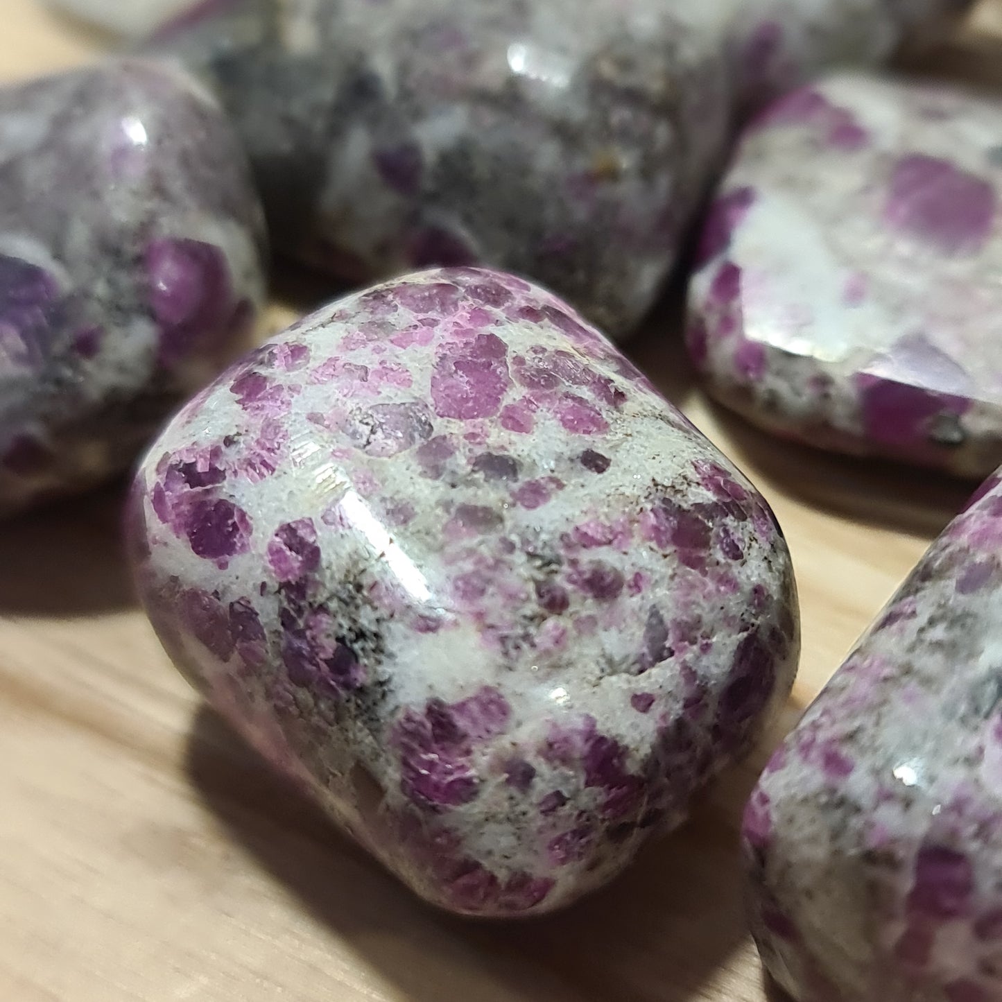 Ruby in Feldspar Tumblestone (Large, India, A grade)