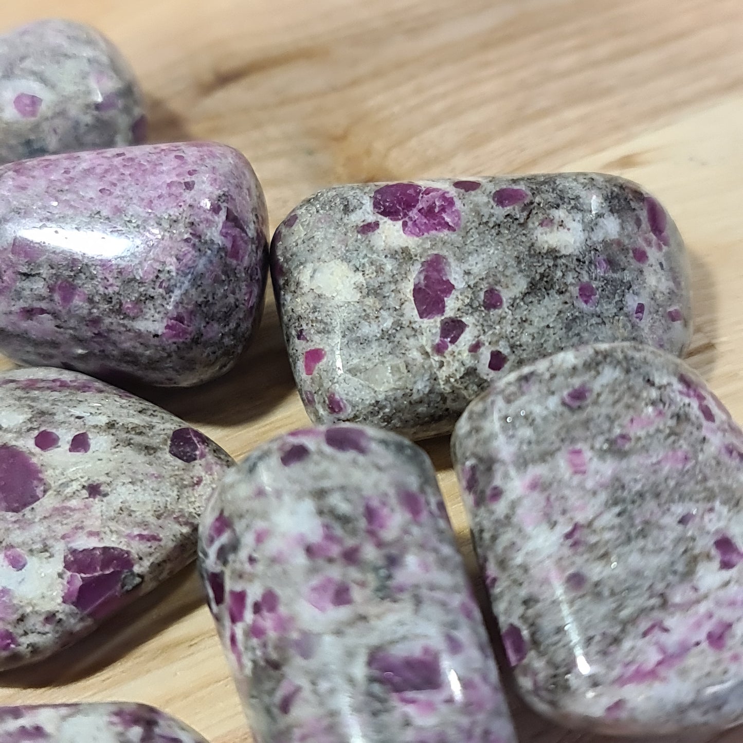 Ruby in Feldspar Tumblestone (Large, India, A grade)