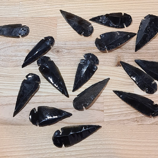 Black Obsidian Spearheads