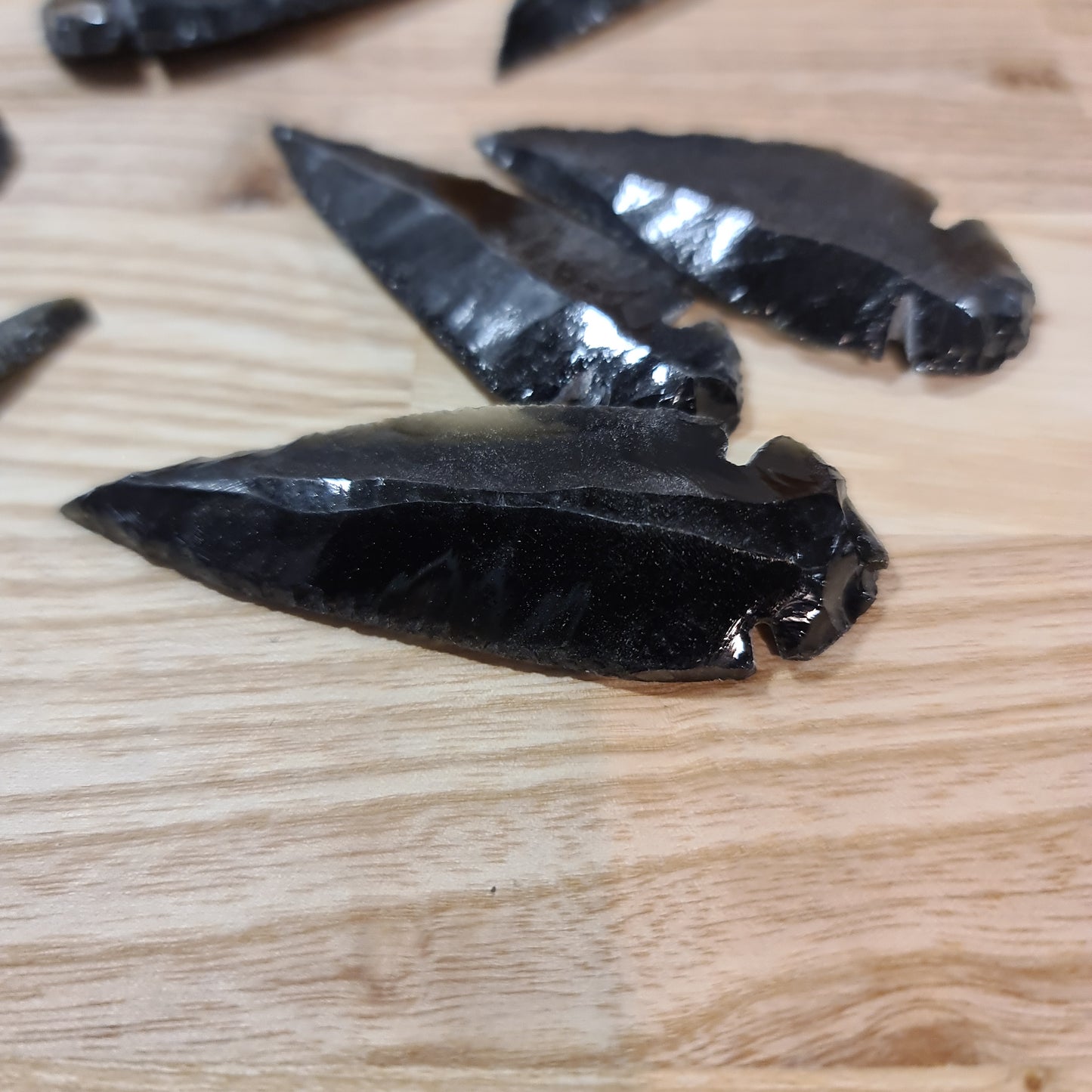 Black Obsidian Spearheads