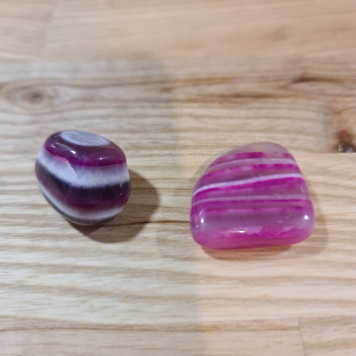 Pink Banded Agate Tumblestone