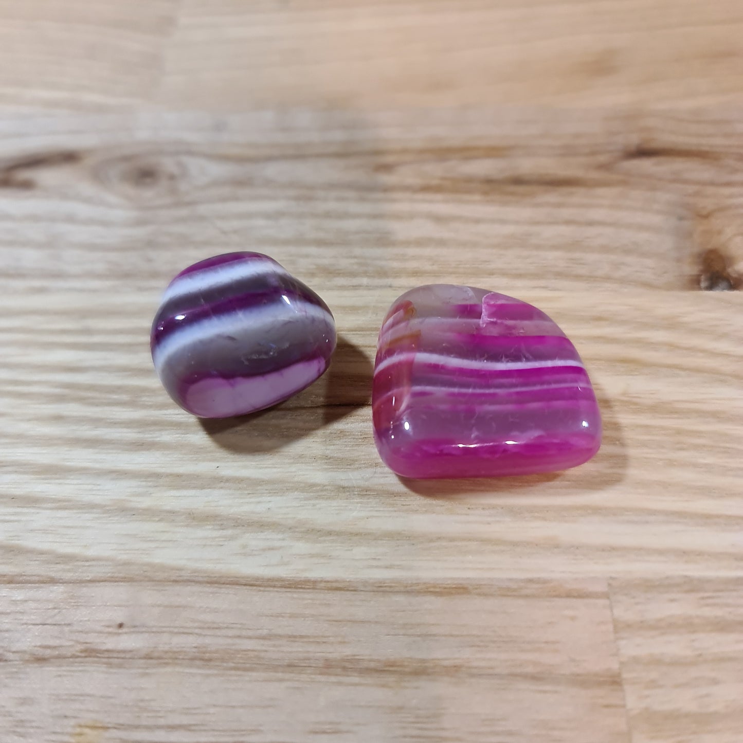 Pink Banded Agate Tumblestone