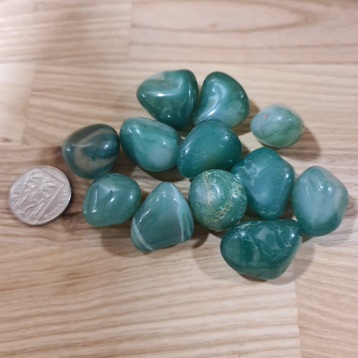 Green Agate Tumblestone