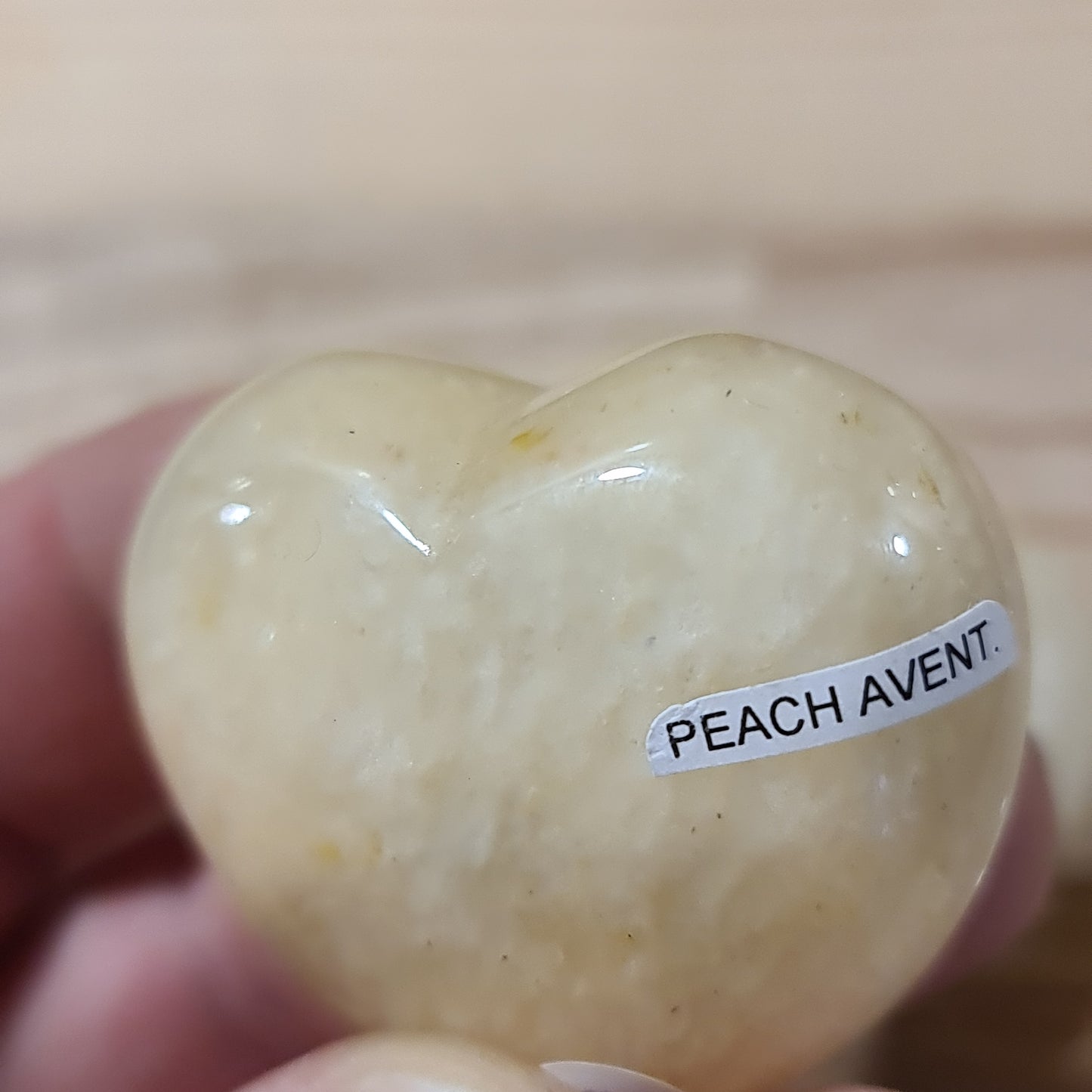 Peach Aventurine Puffy Heart