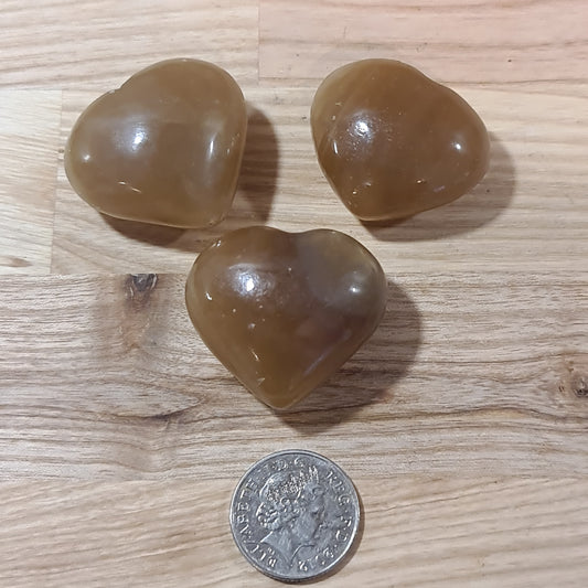 Honey Calcite Puffy Heart (small)