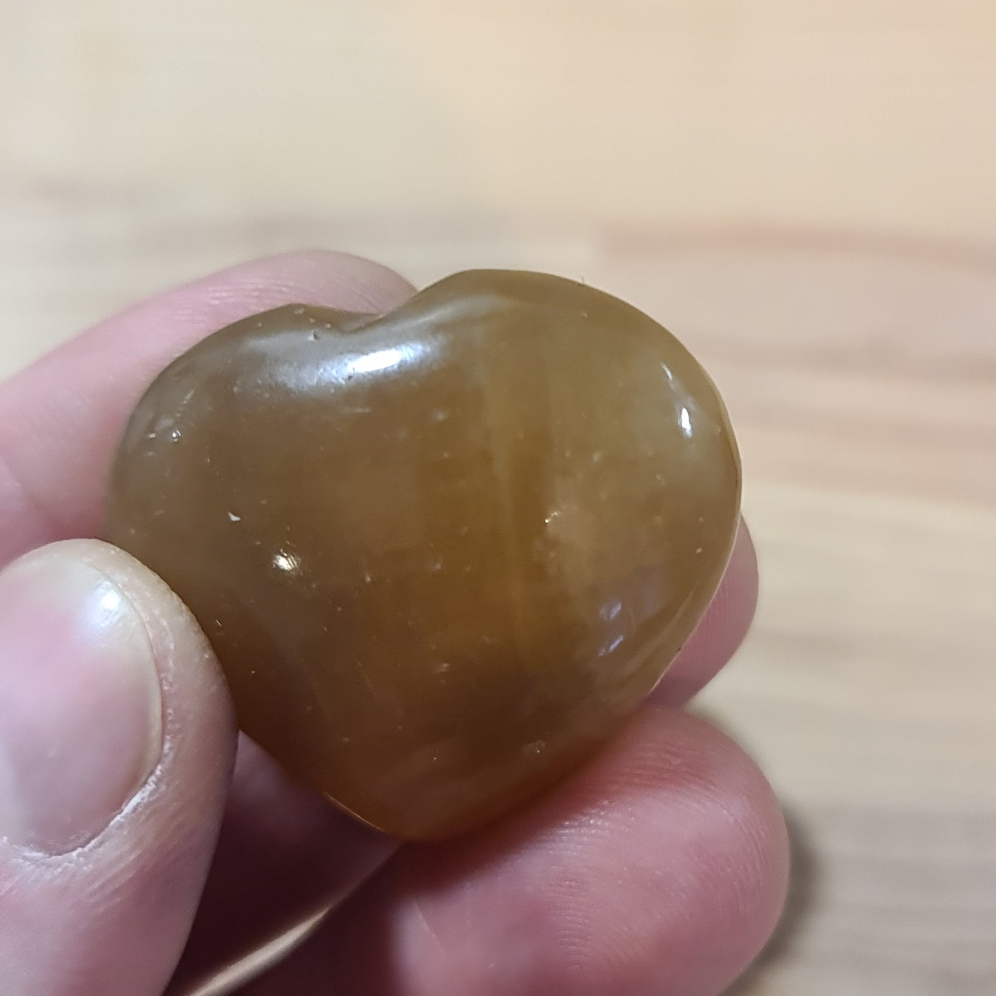 Honey Calcite Puffy Heart (small)