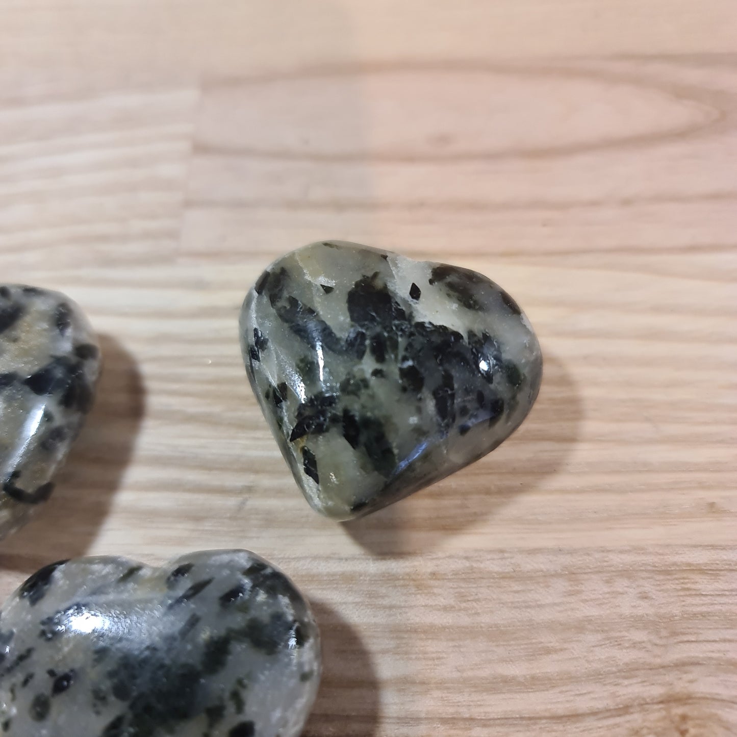 Tourmalinated Quartz Puffy Heart (Green T (small))