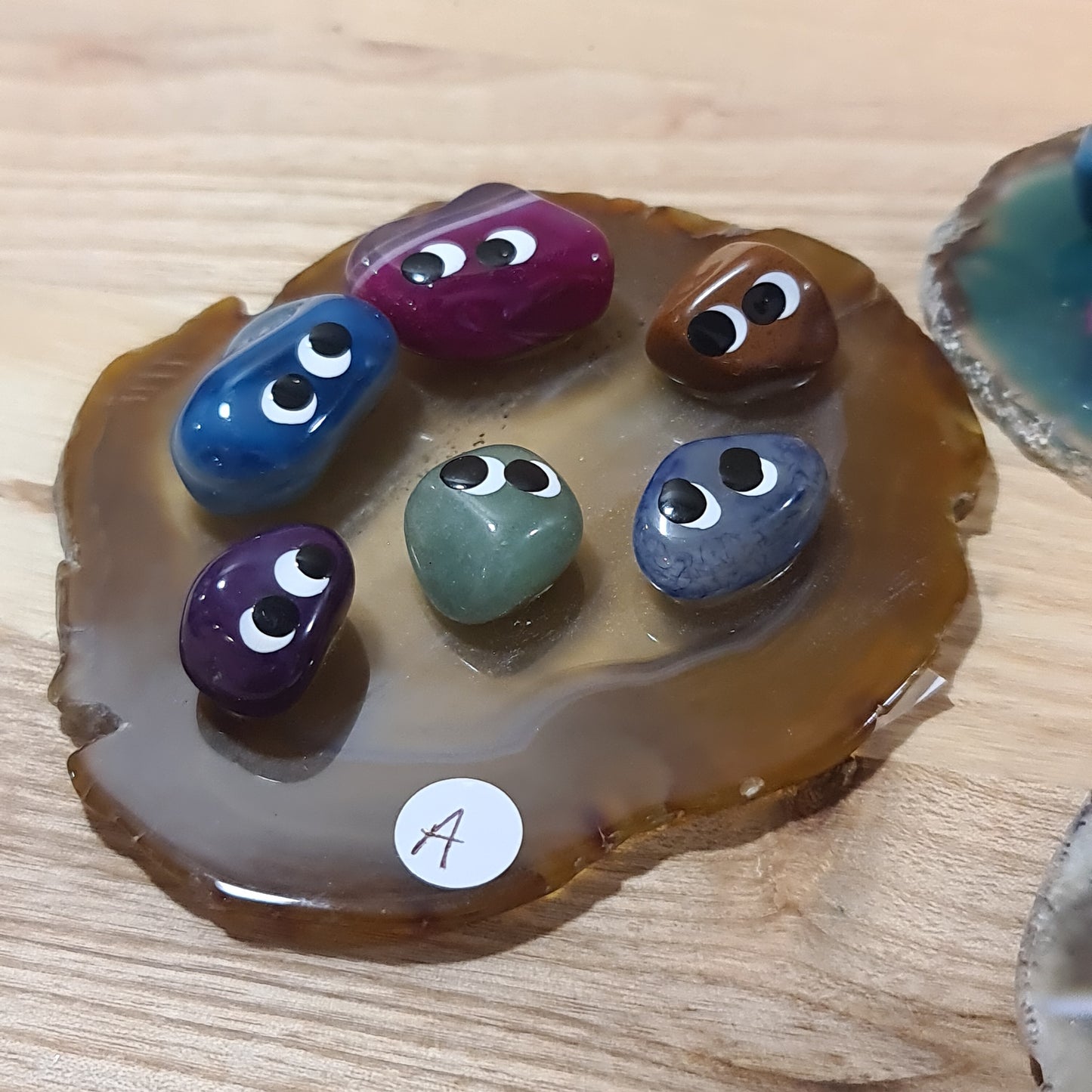 Agate Slice with Crystal Bugs