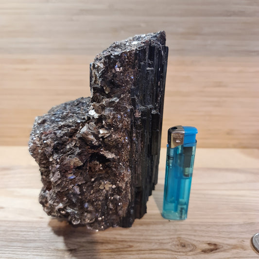 Black Tourmaline log with Muscovite
