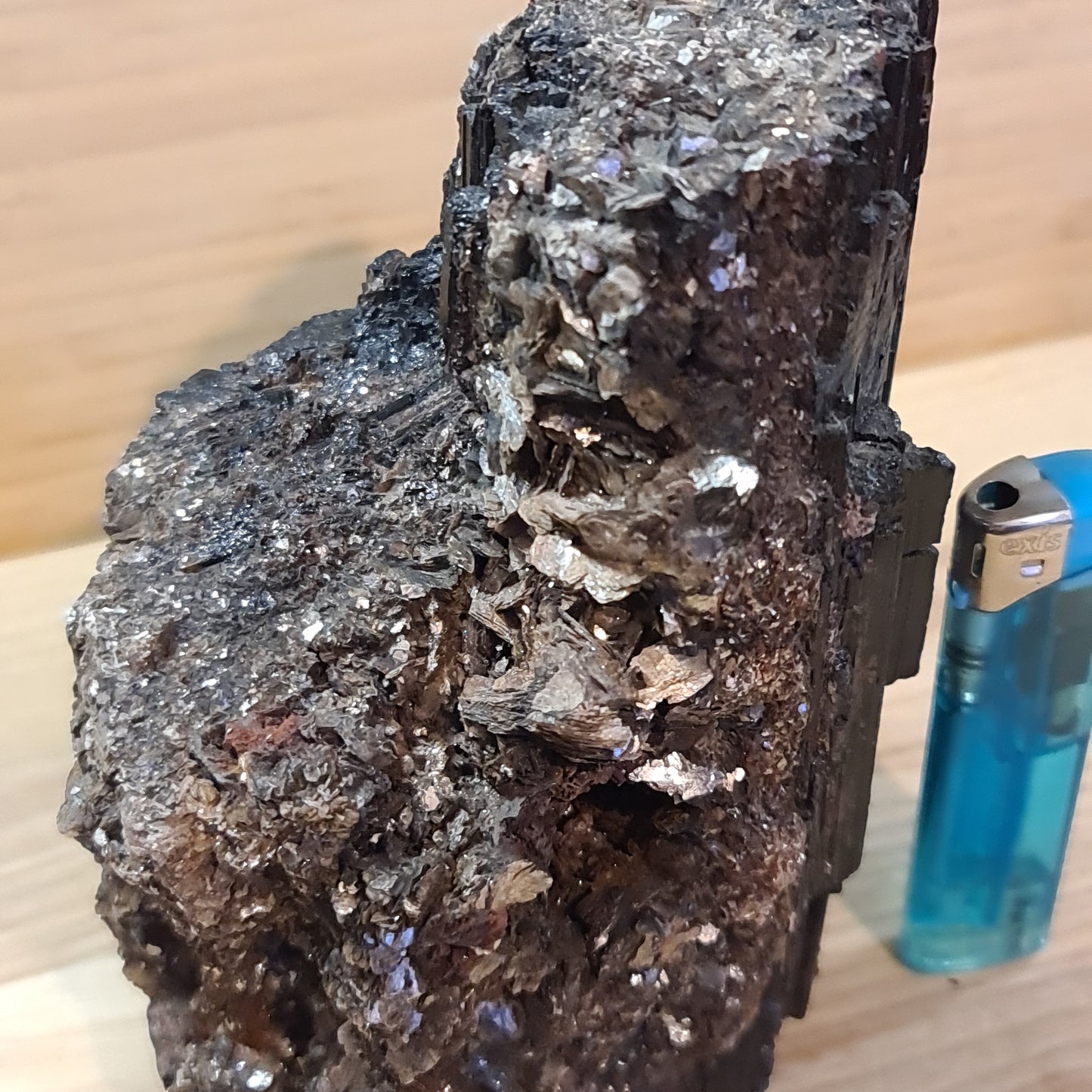 Black Tourmaline log with Muscovite