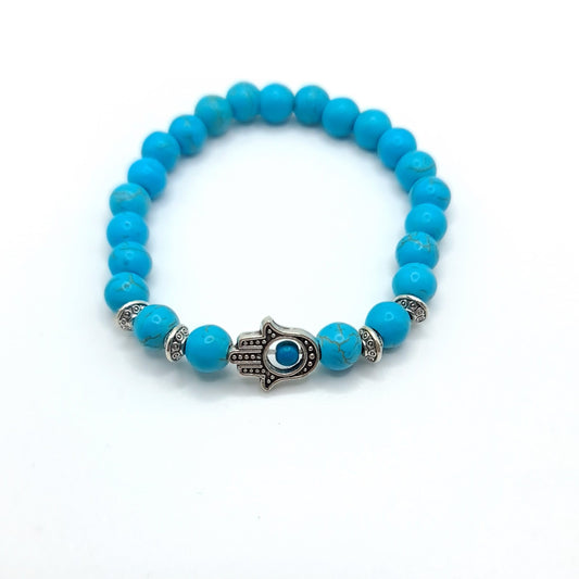 Turquoise Hamsa Bead Bracelet