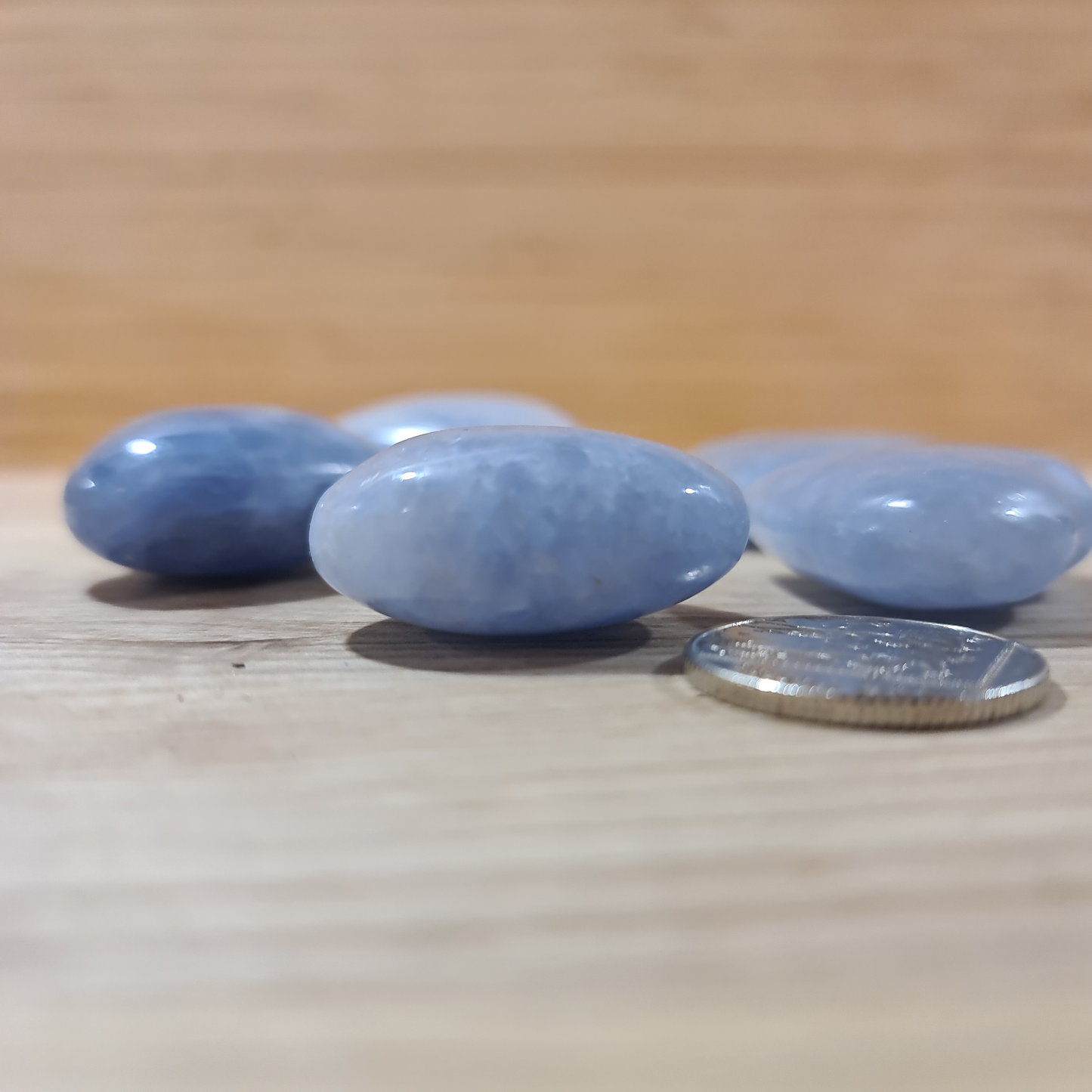 Blue Calcite Puffy Hearts (Small)
