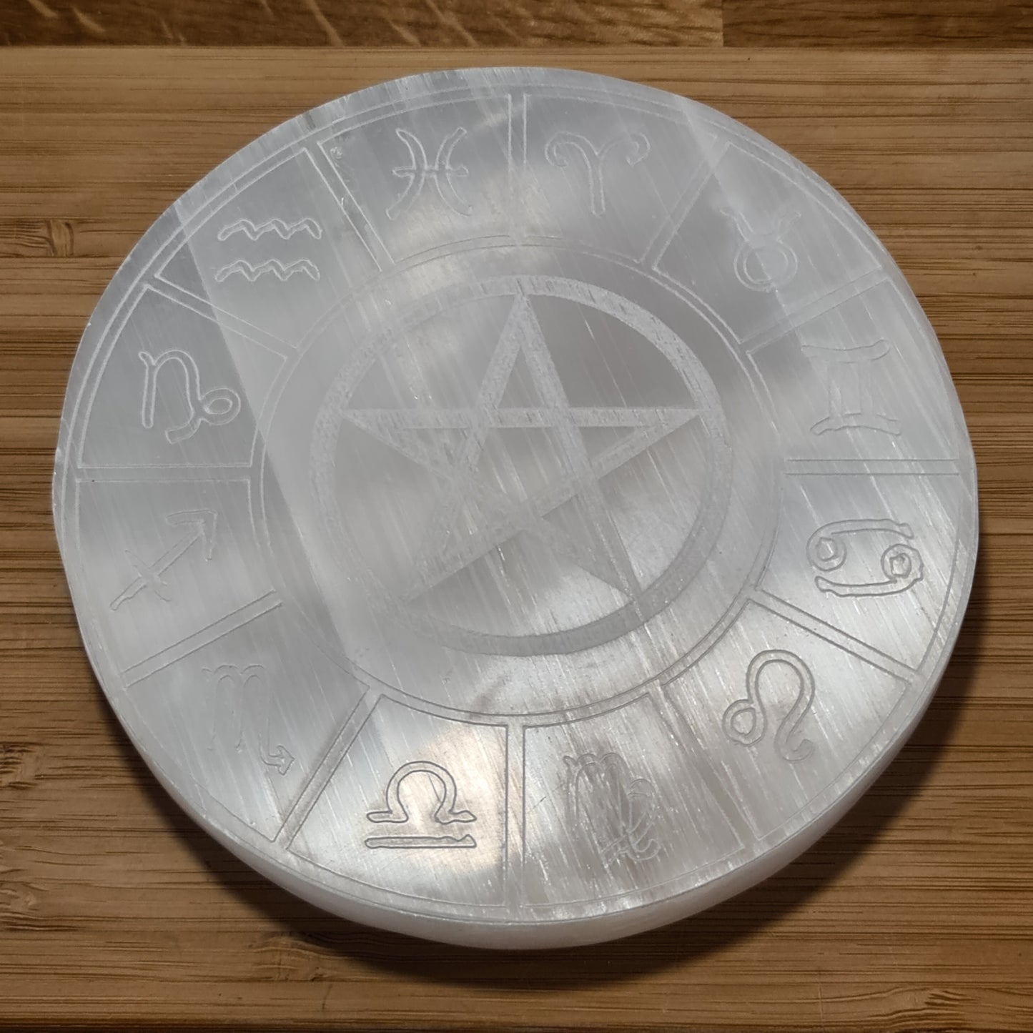Selenite Zodiac Charger Plate (No. 1)