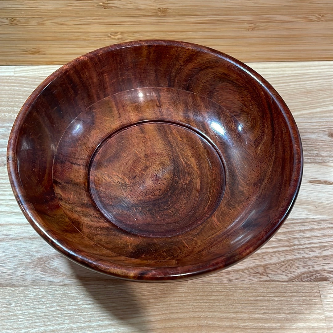 Hand Carved Sheesham Wooden Bowl