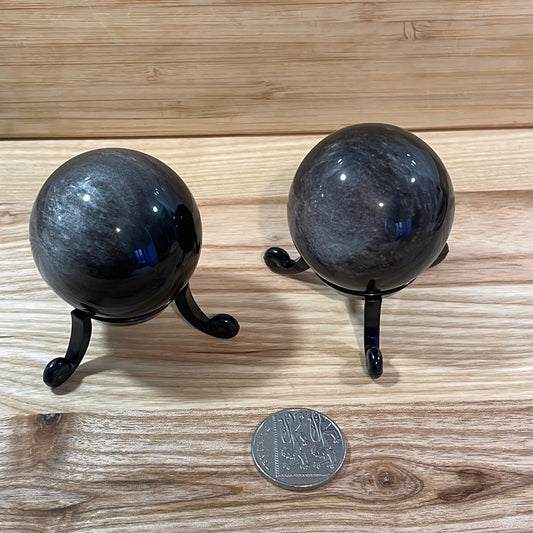 'Silver' Sheen Obsidian Sphere (45-50mm)