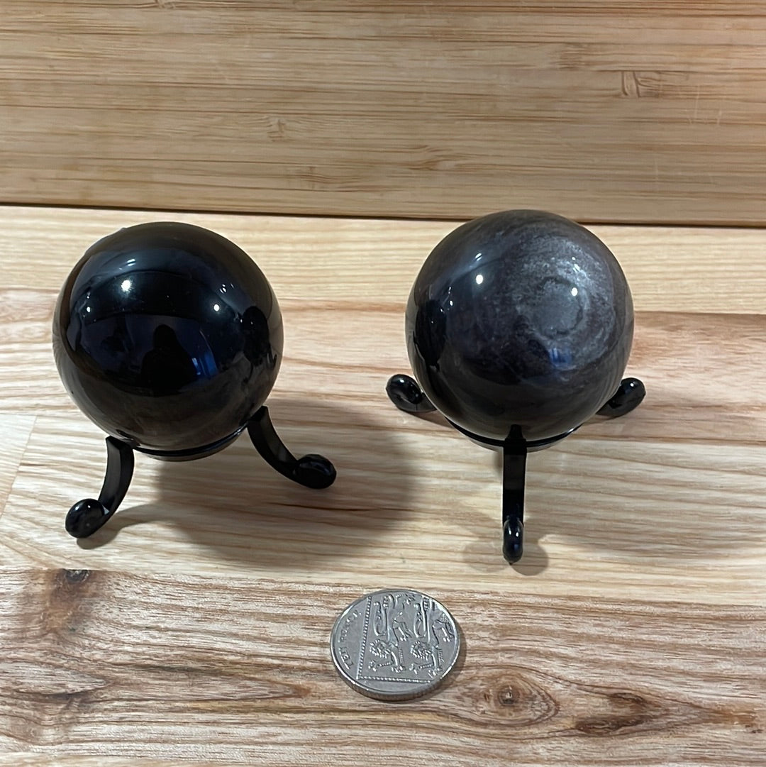 'Silver' Sheen Obsidian Sphere (45-50mm)
